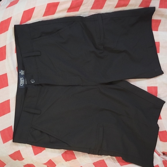 Chaps Stretch Black Cargo Dress Pants with Zipper Pockets - Size 30 - Picture 1 of 4